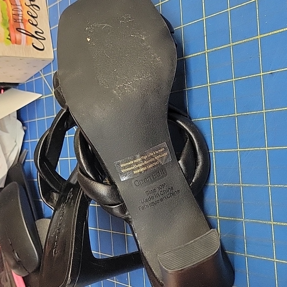 Open Edit Remmy Twist Black Heeled Sandal 10M - Picture 6 of 8